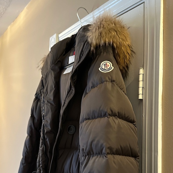 Moncler Dark Brown Puffer Jacket with Fur Trim - Picture 4 of 9